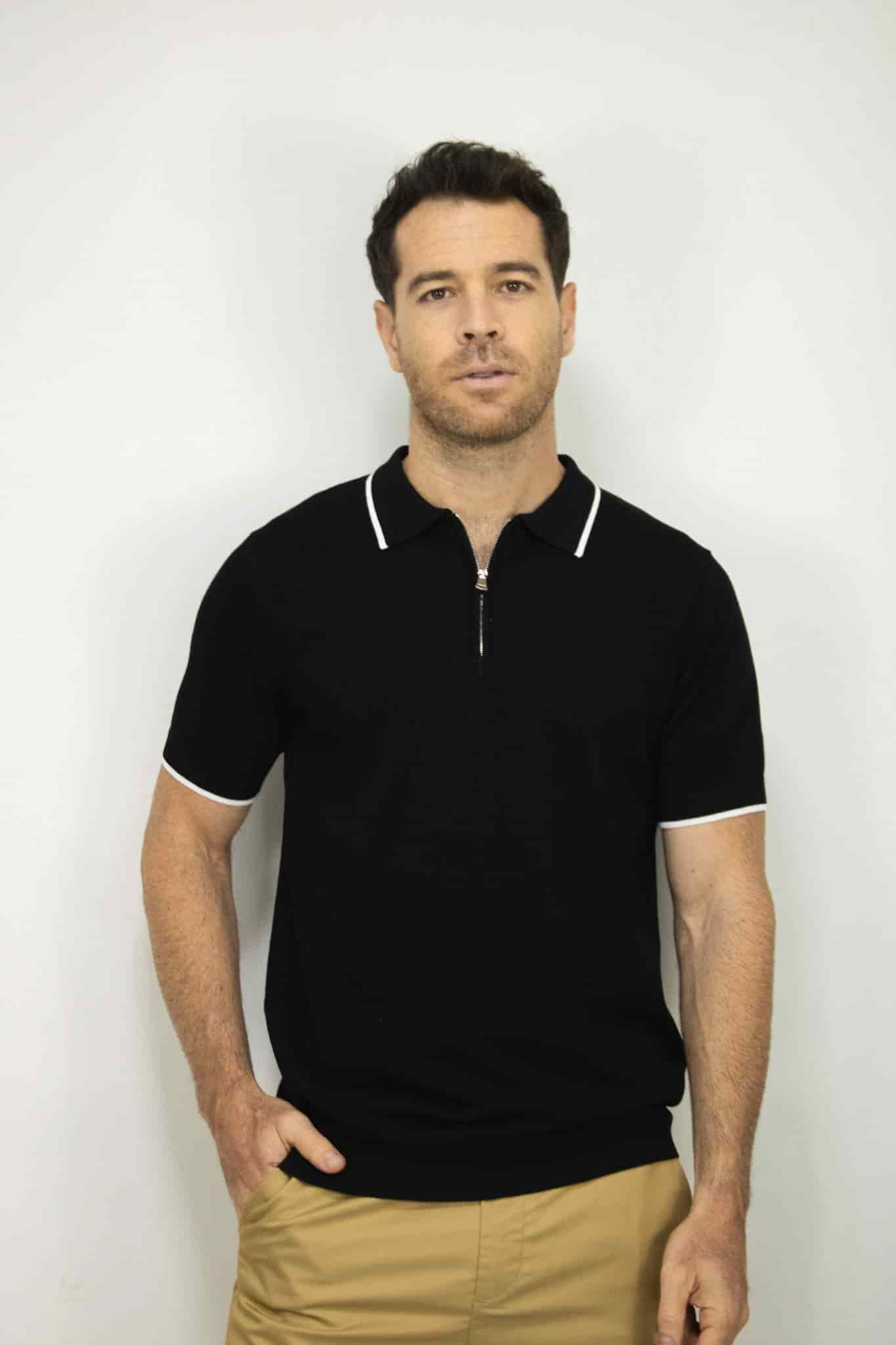 POLO TEJIDA CON CIERRE VERDE PARA HOMBRE - miniatura 1