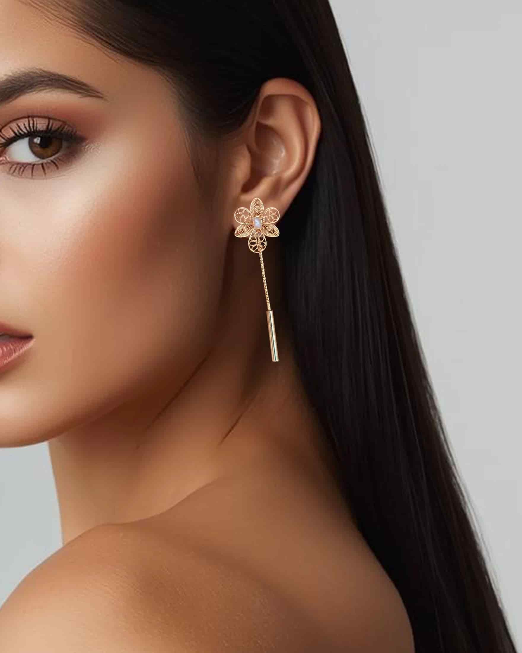 Aretes filigrana doble función Esther - miniatura 2