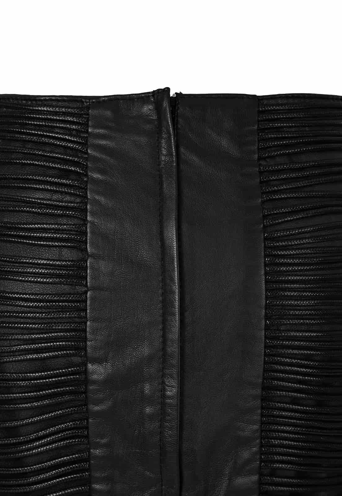 LEATHER SNAKE-LIKE CORD SKIRT - miniatura 5