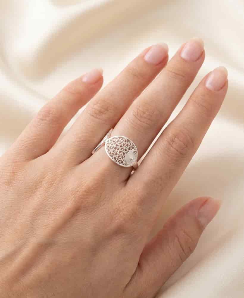 Anillo pez en plata filigrana - miniatura 2