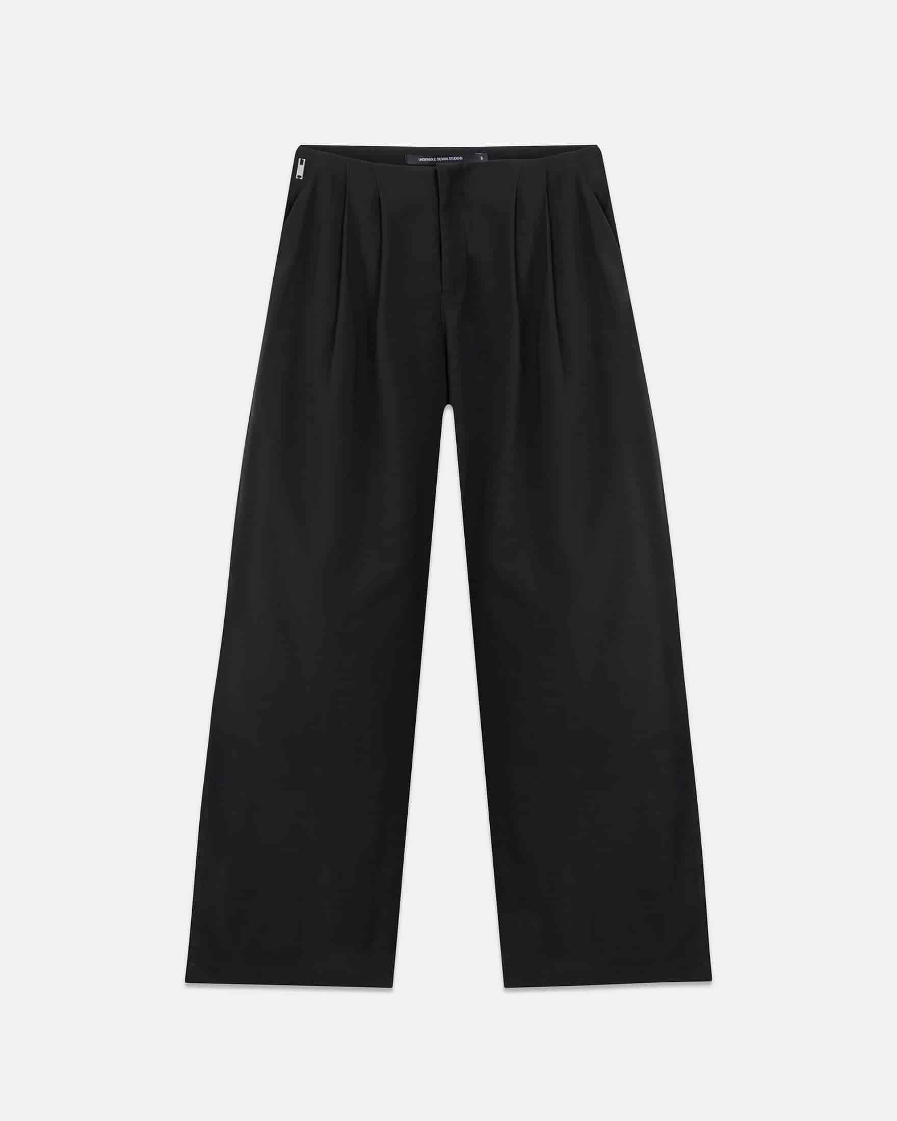 W Line Basic Wide Trousers Black - miniatura 1
