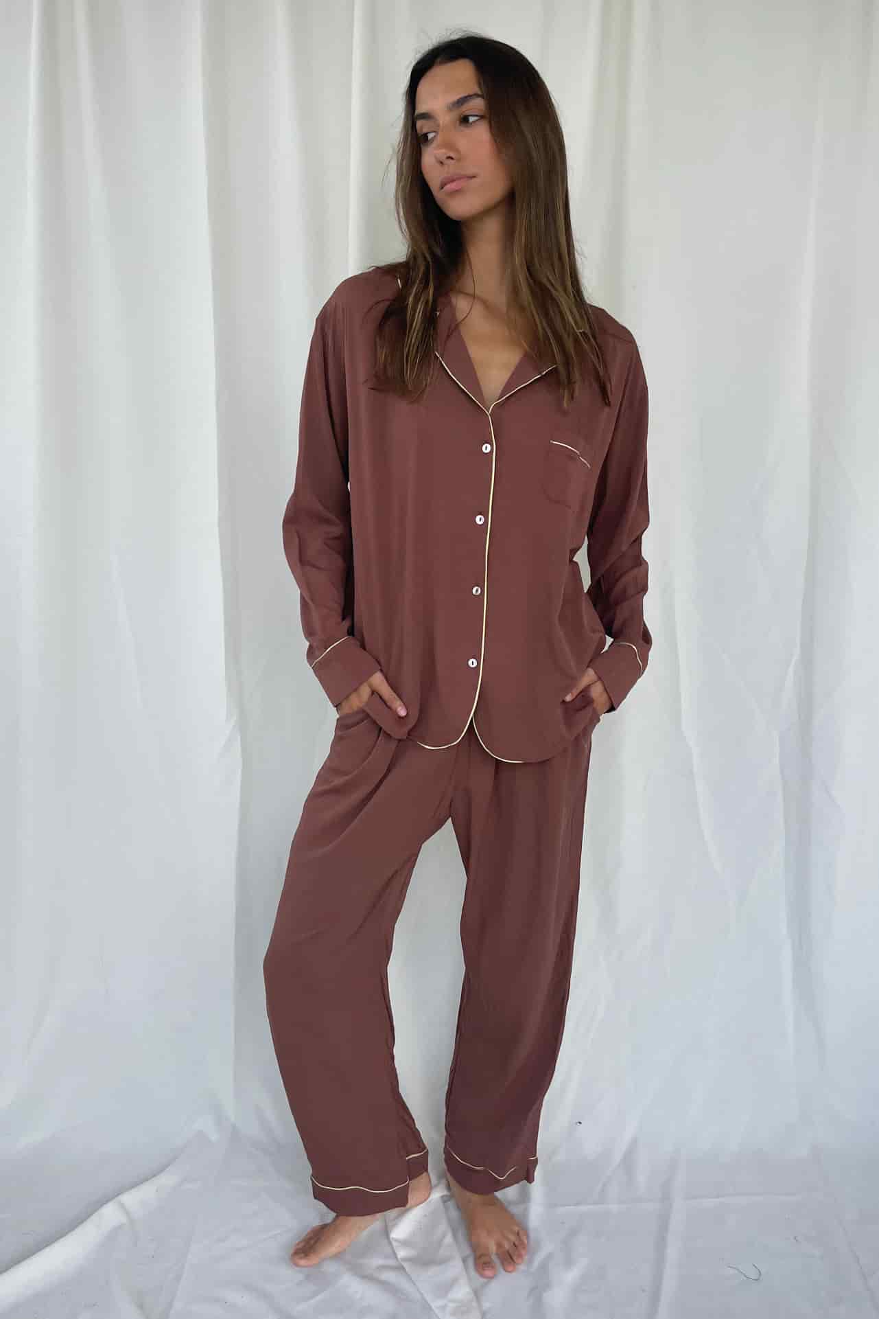 Earth Brown Pijama Shirt - miniatura 1