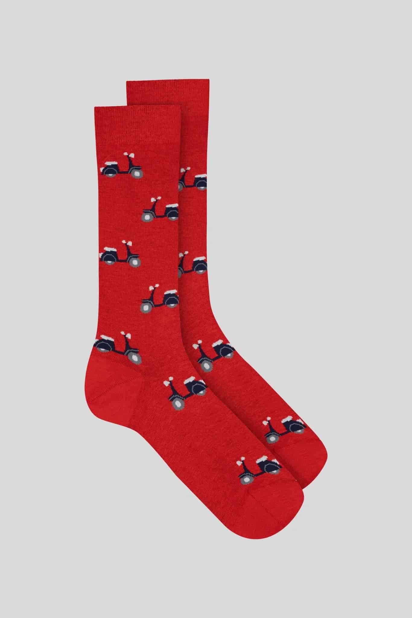 men's vespa sock rojo - miniatura 4