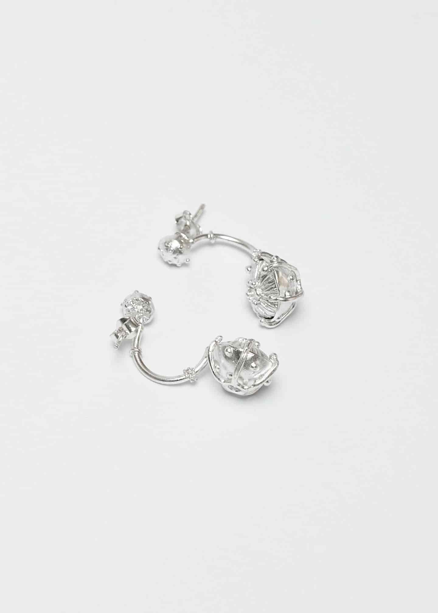 Aretes mini sombrerito plata - miniatura 3