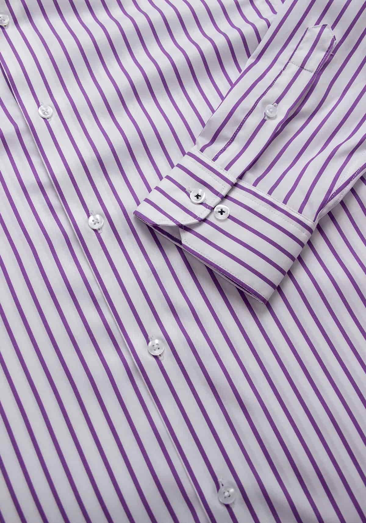Camisa Sarga Raya Algodón Lila - miniatura 3
