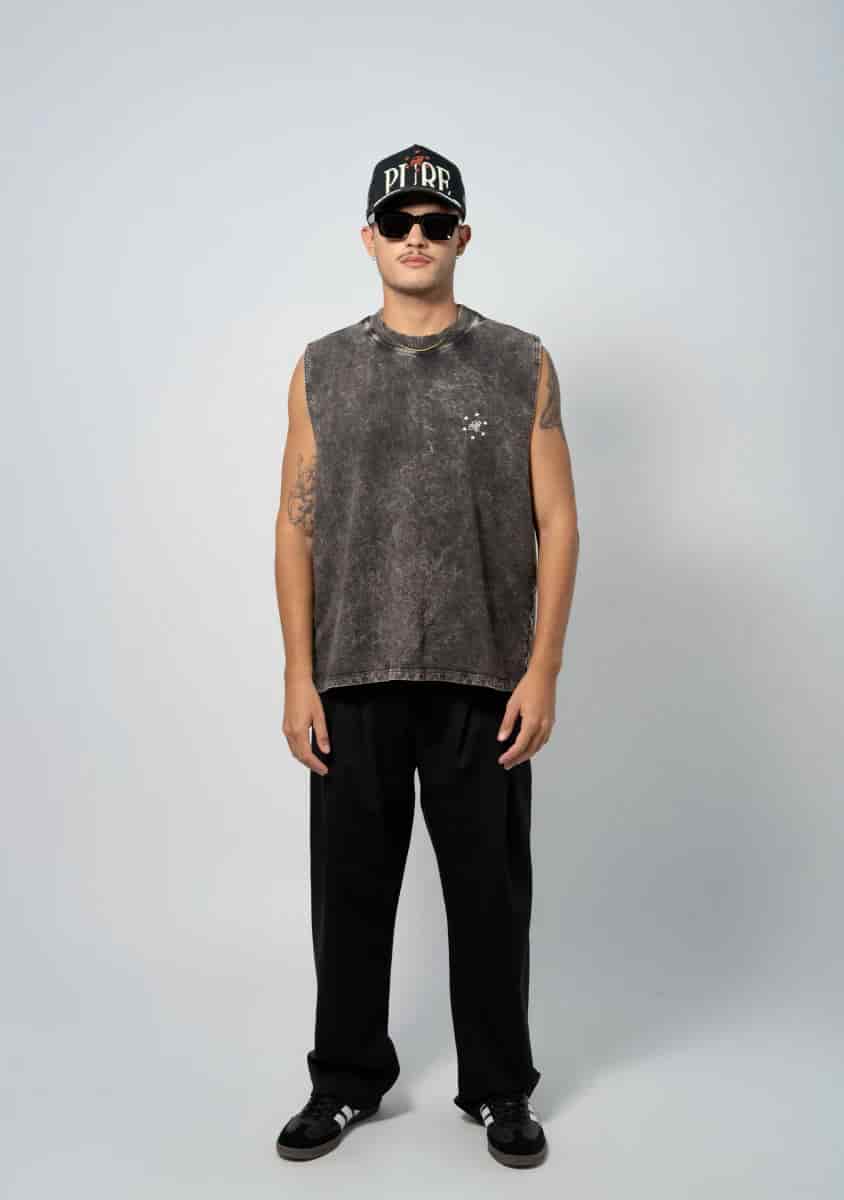 Still Hungry Washed Gray Tank Top - miniatura 7