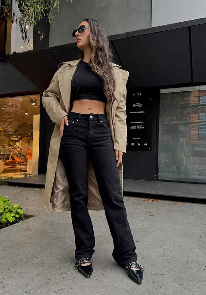 Jeans Straight Leg Negro - miniatura 1
