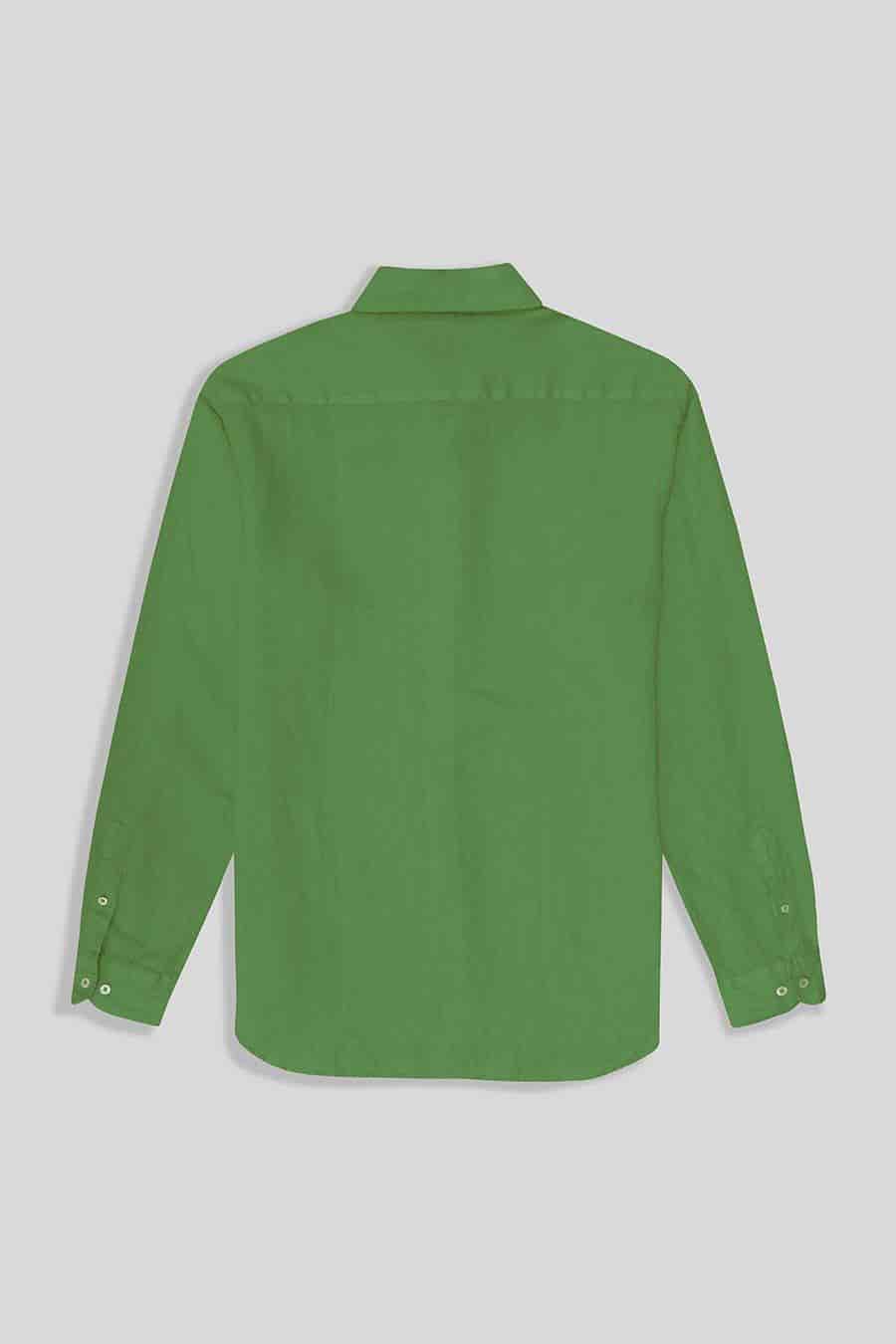 Men's linen shirt apple green basic - miniatura 2