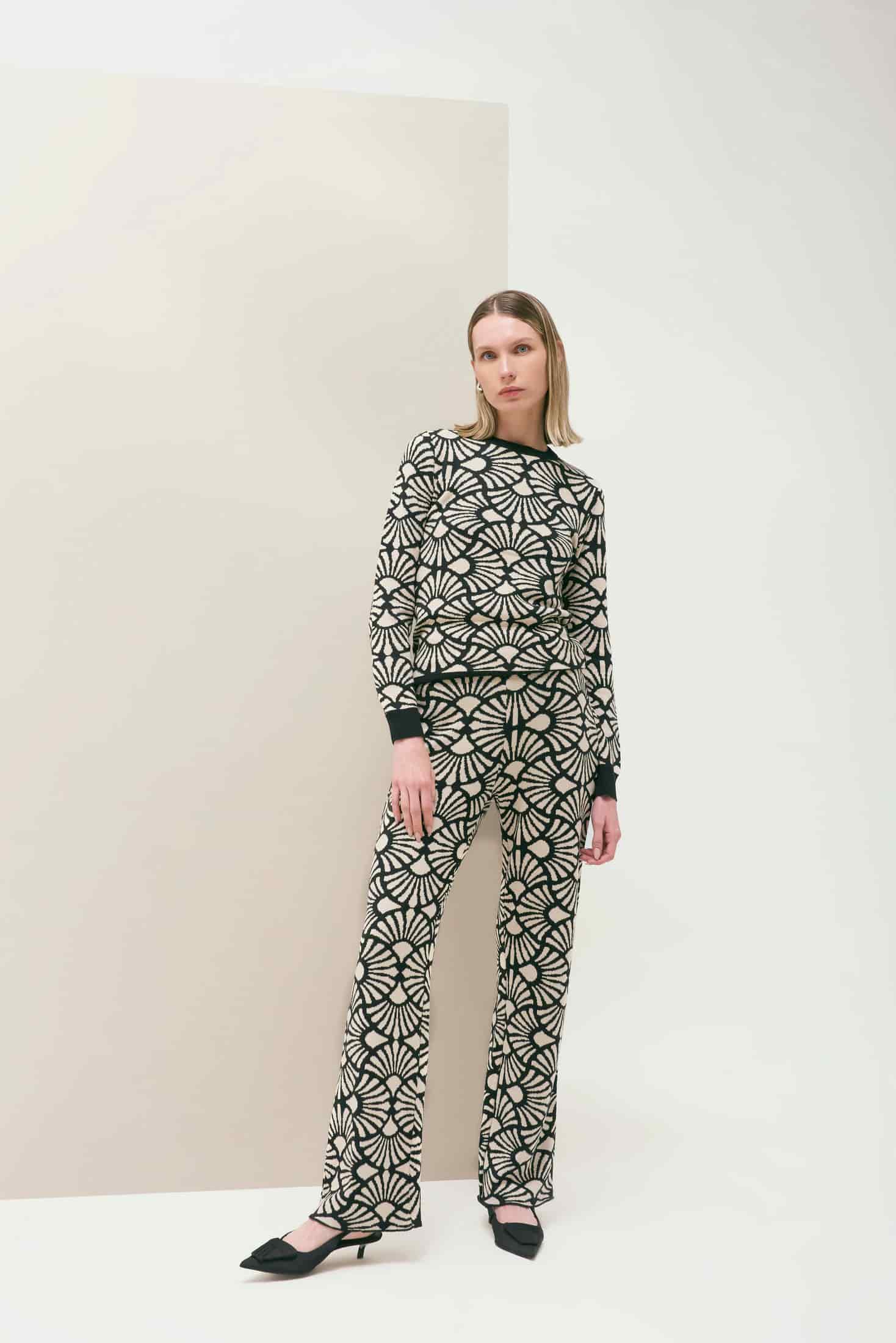 Pantalón Venus Negro-Beige - miniatura 2