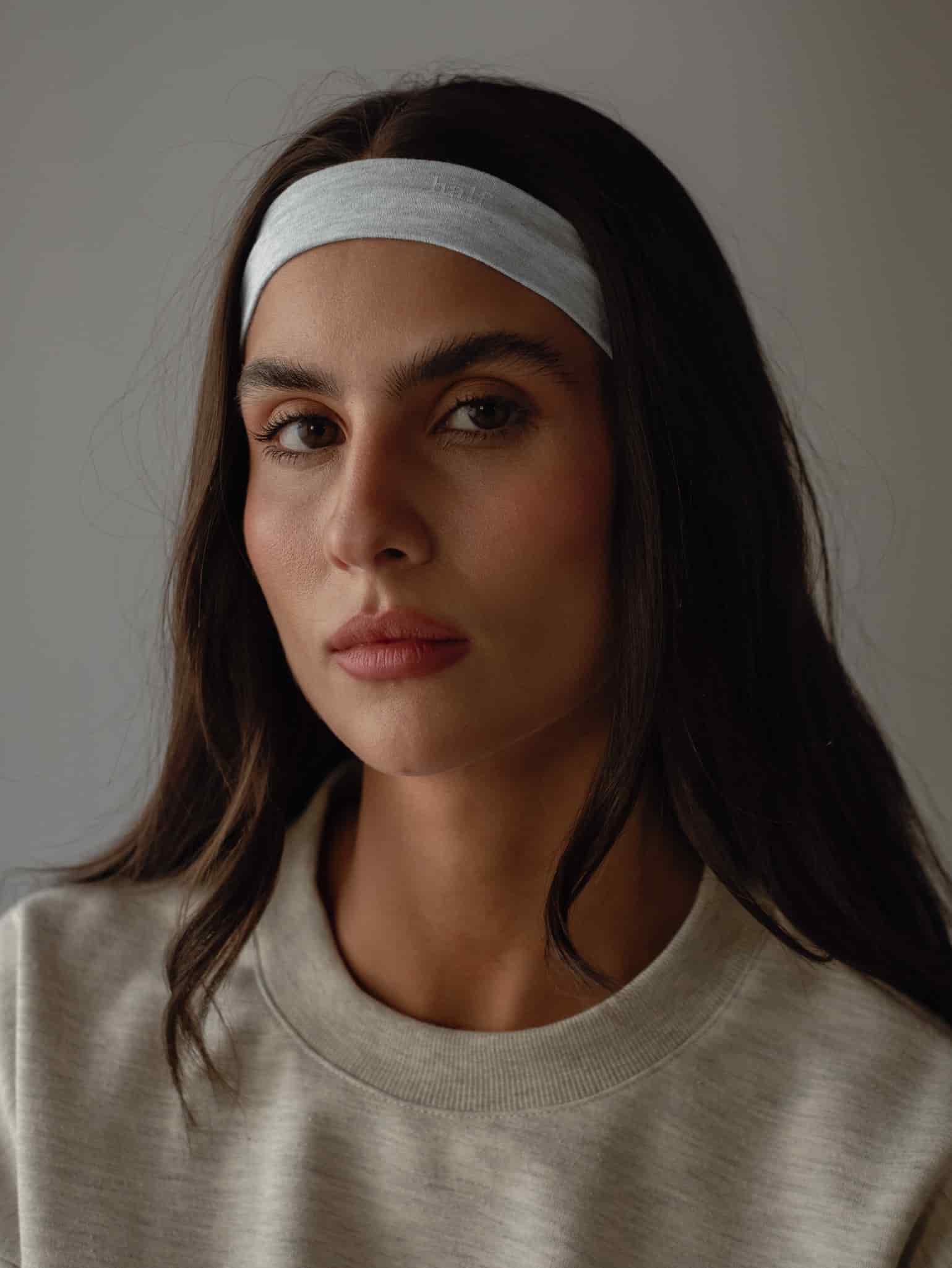 SLIM HEADBAND - CREAMY GRAY - miniatura 1