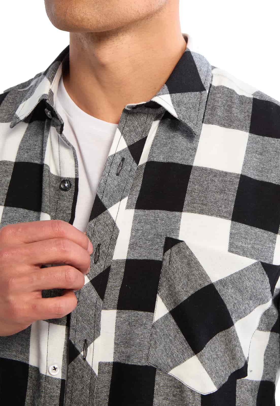 Camisa leñadora blanco con negro - miniatura 11