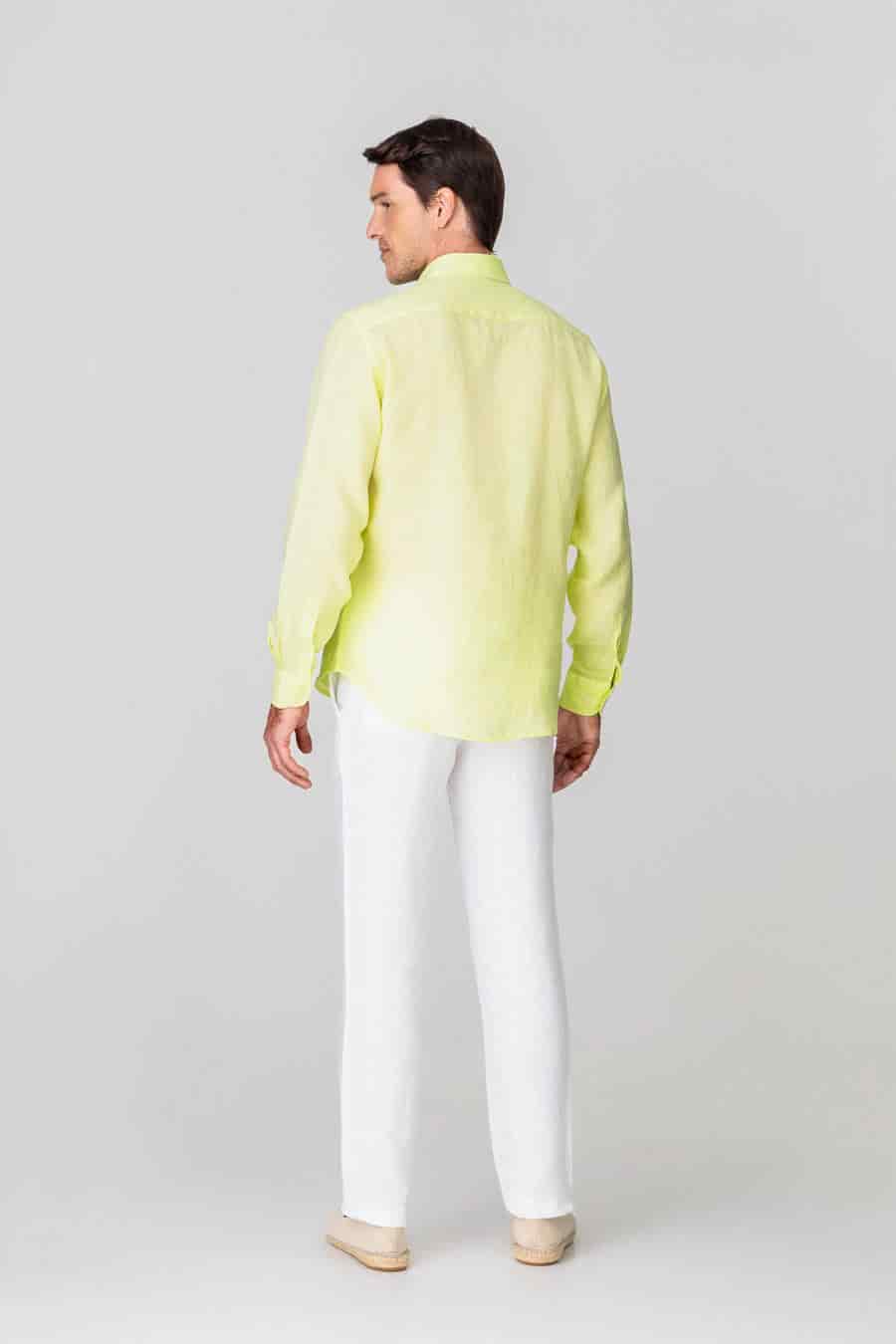 men’s linen shirt lime - miniatura 3