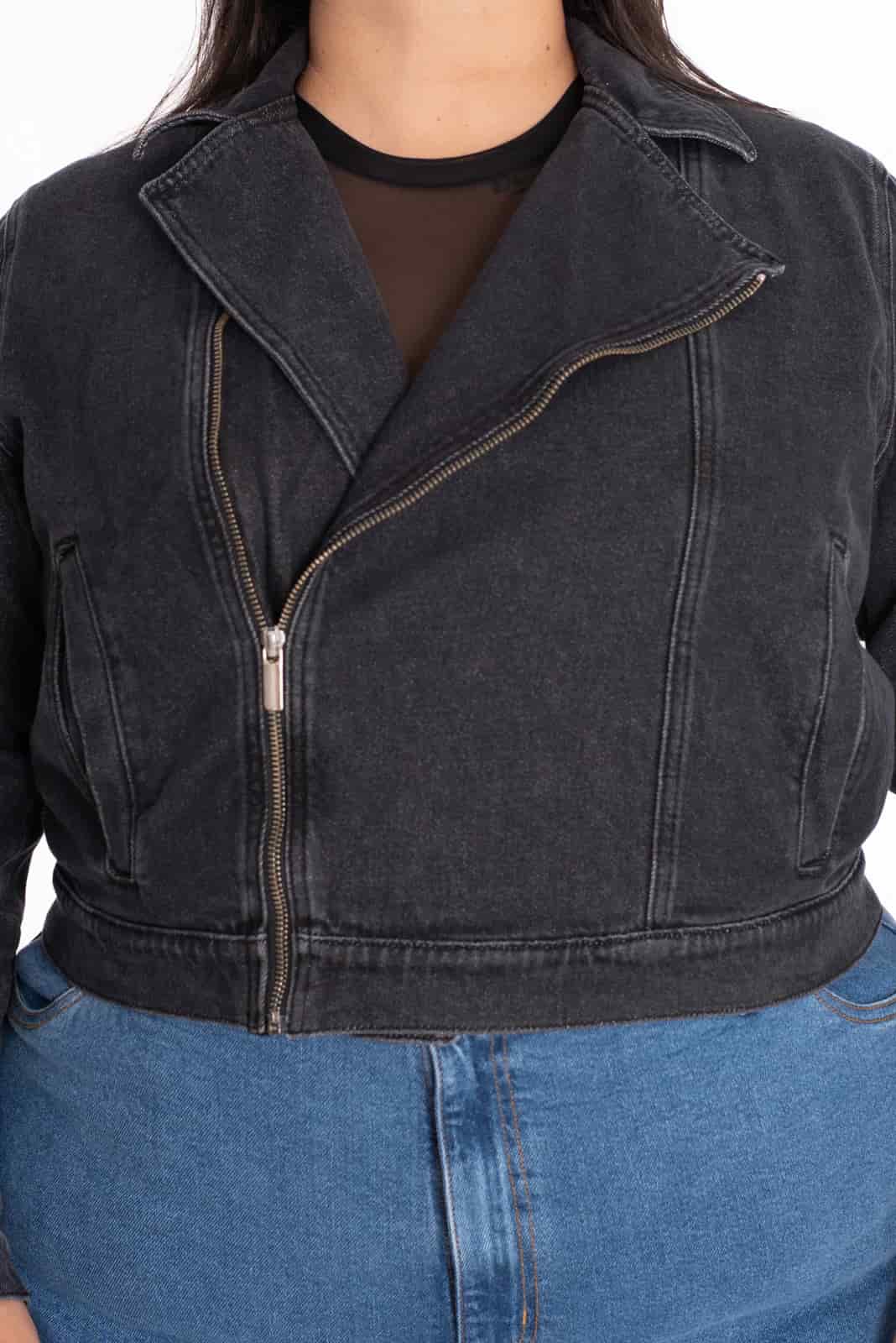 Chaqueta Biker Denim Negro - miniatura 8