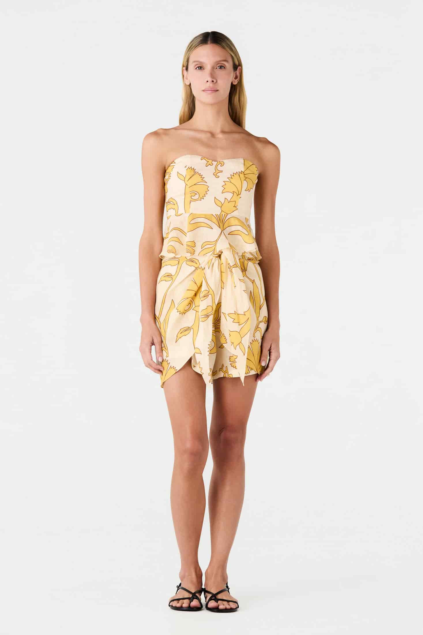 Bamboleiro Linen Short / Yellow Flowers - miniatura 2
