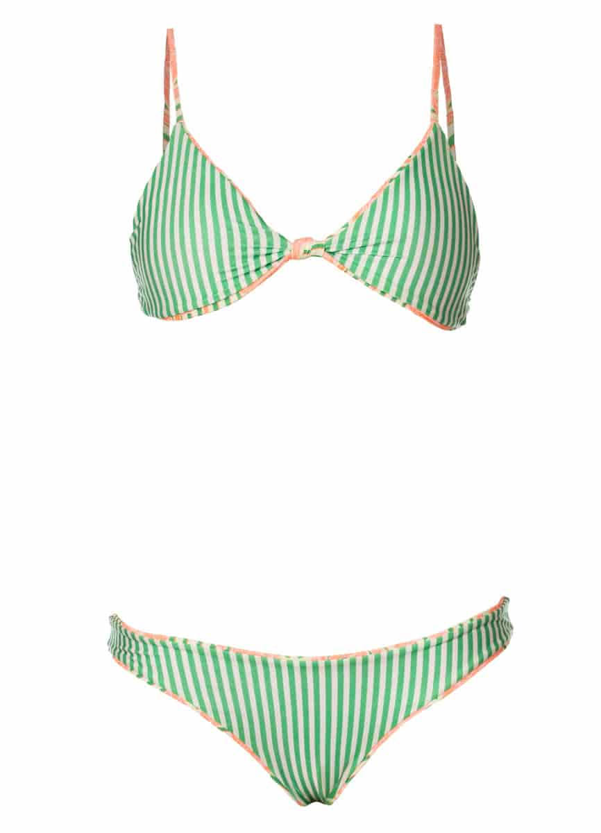 Maaji Blooming Stripes Sahara Fixed Triangle Bikini Top - miniatura 7