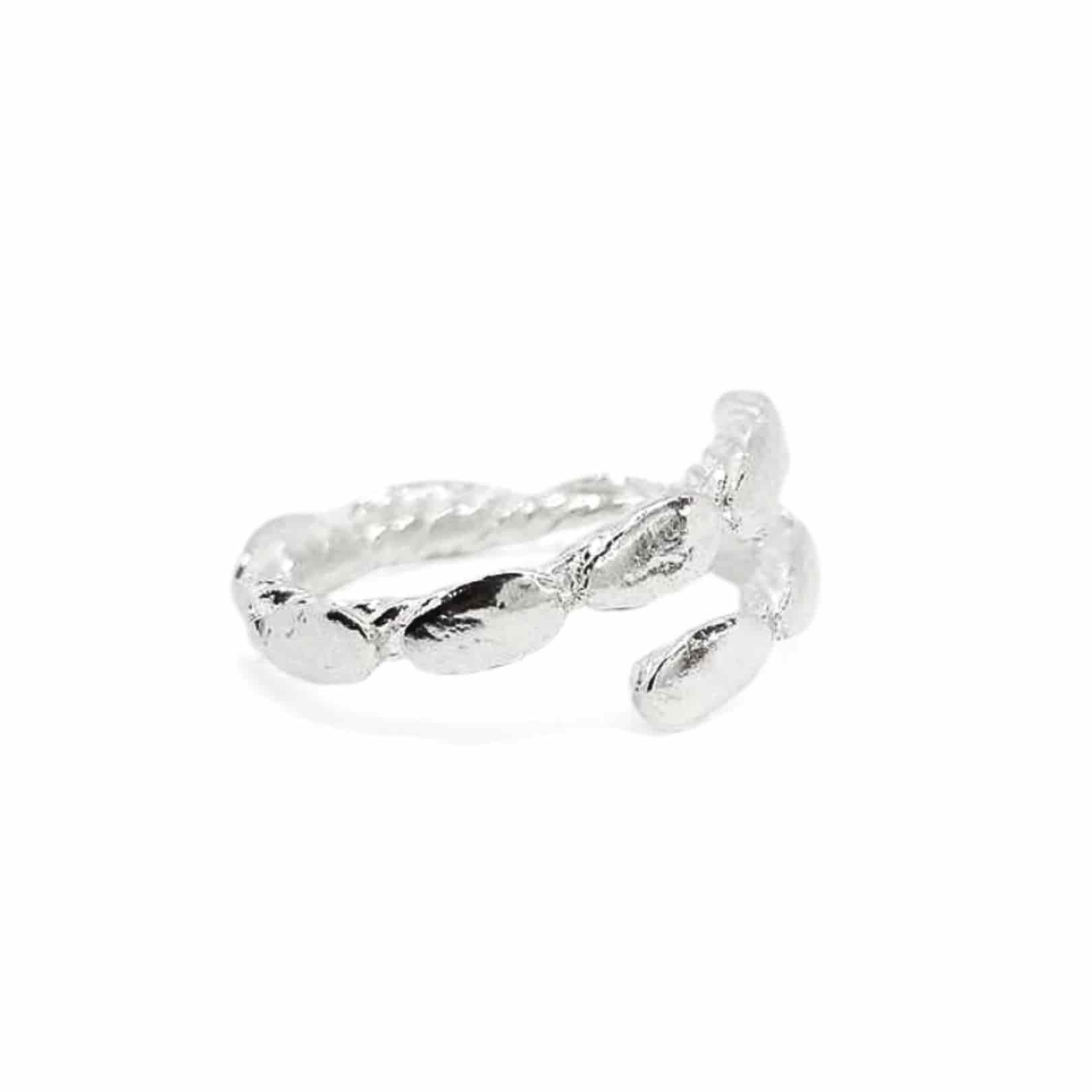 Anillo adaptable pétalos mini  en plata brillante - miniatura 1
