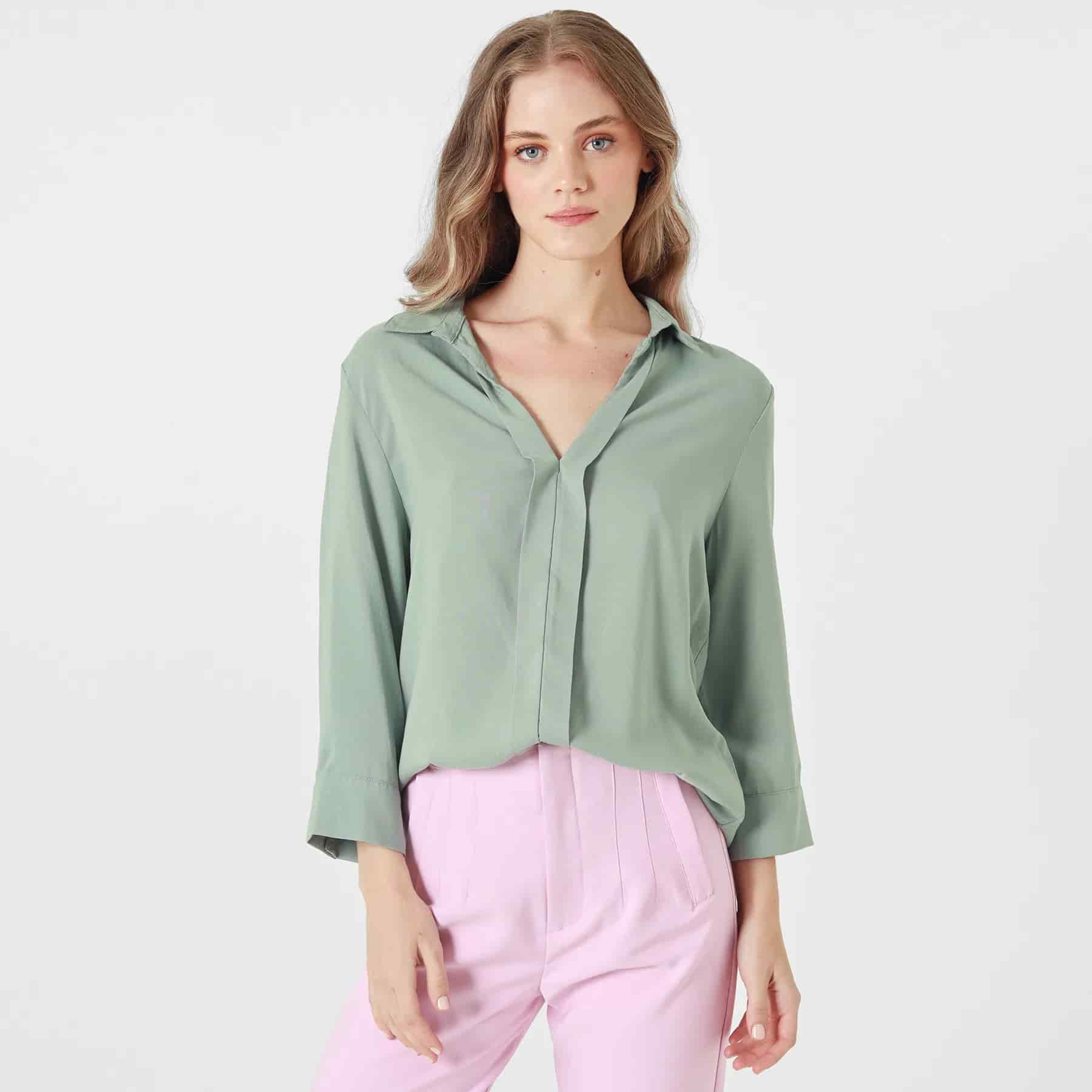 Blusa Cuello V Manga Larga - miniatura 3