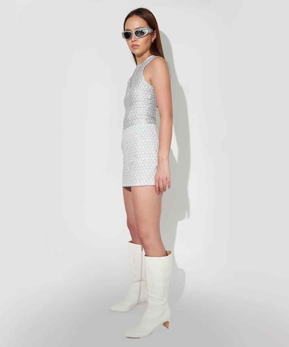 Classic Tank Top In Faux Armour - miniatura 3