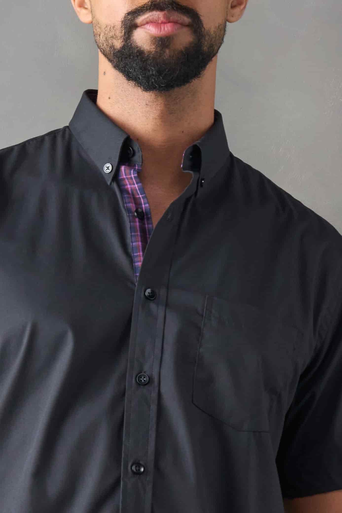Camisa regular fit manga corta negro - miniatura 3