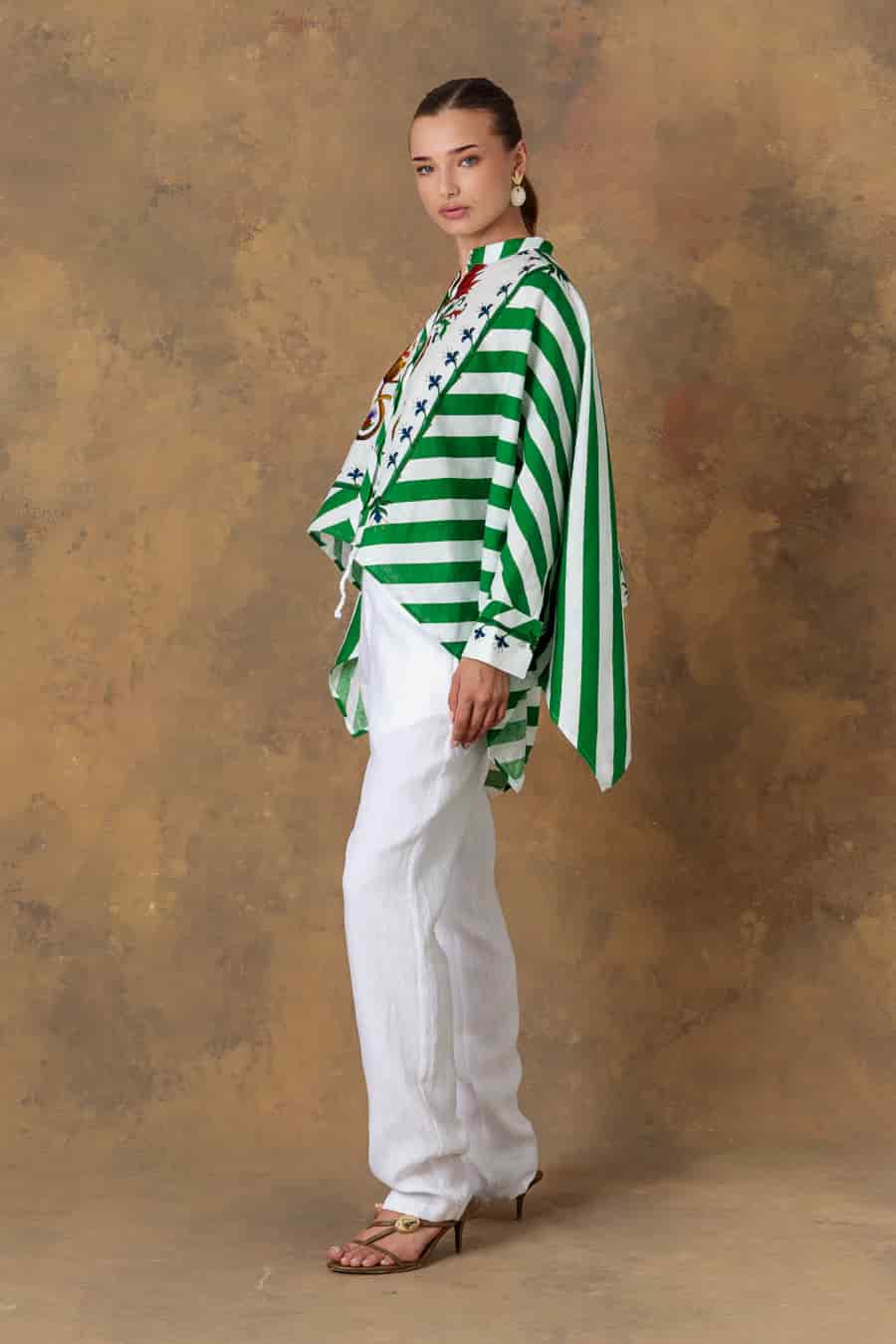 Women's blouse spina striped green - miniatura 4