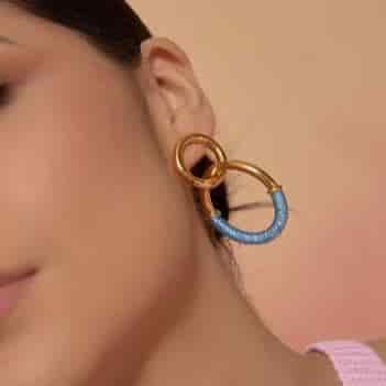 Aretes Arco Iris Doble Aro - miniatura 3