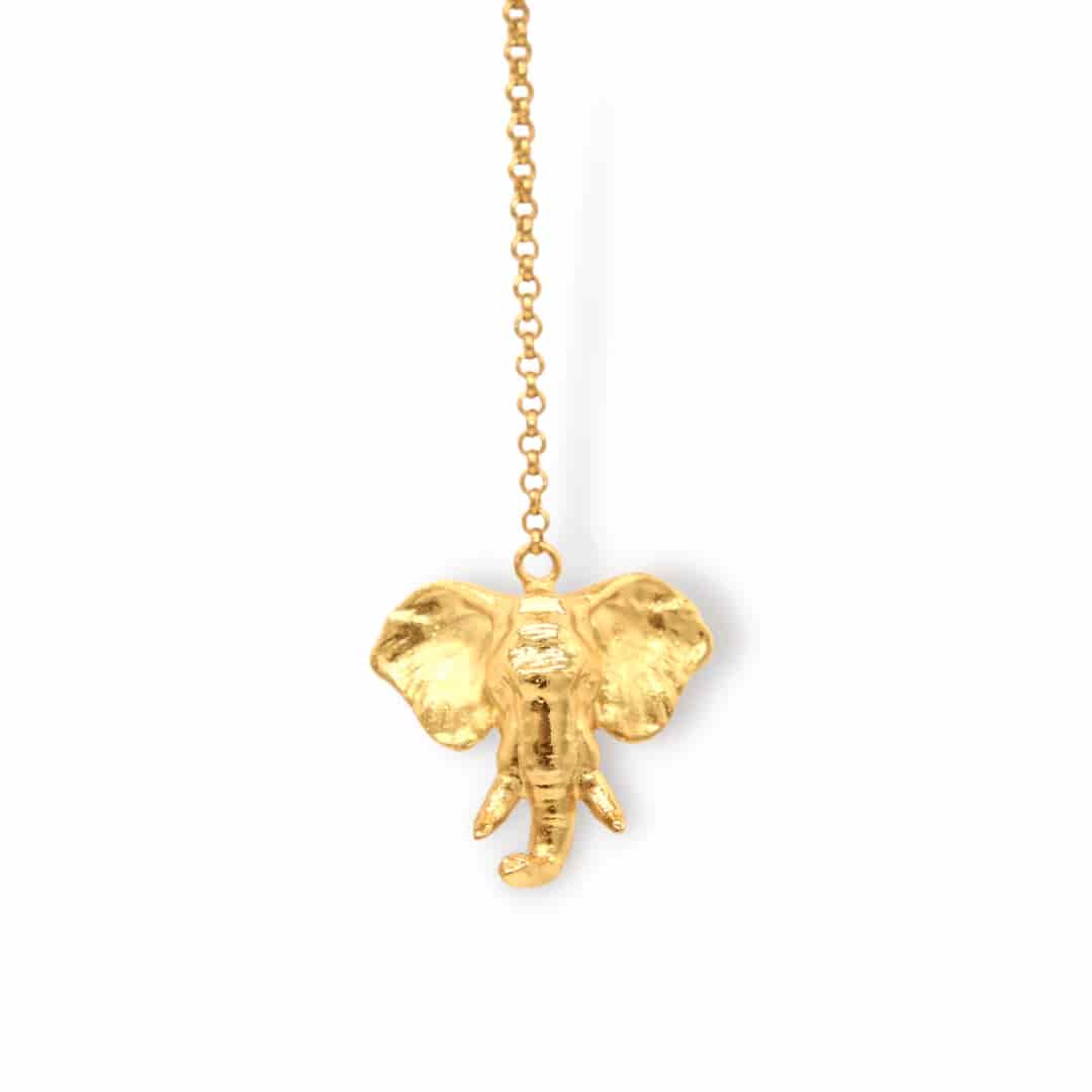 Aretes largos con cabeza de elefante - miniatura 2