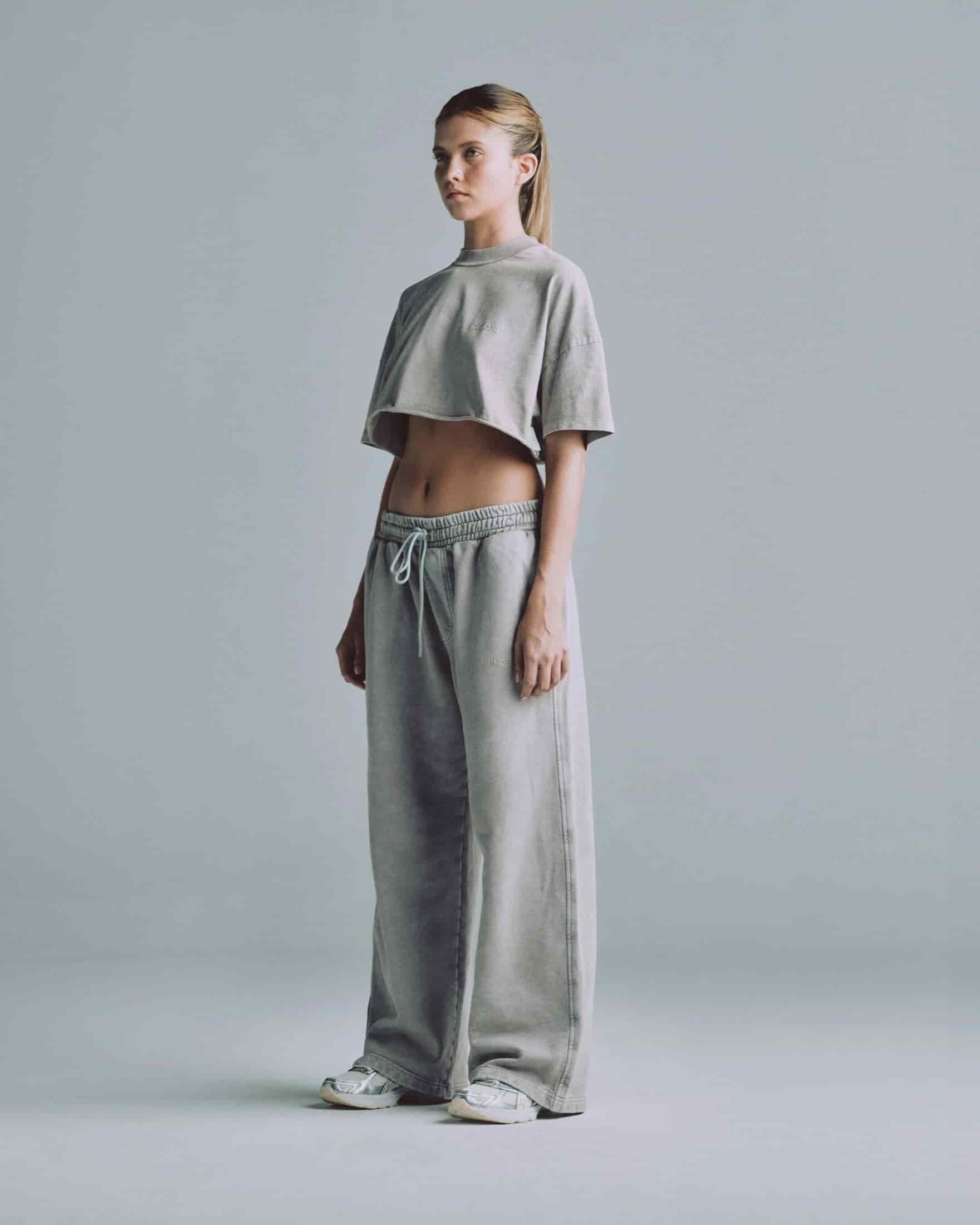 Line Logo Crop Top Washed Gray - miniatura 4