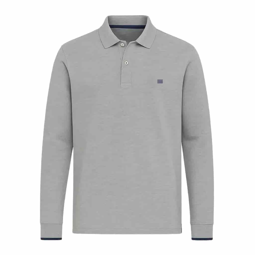 Polo Long Sleeves - Gris blu - miniatura 2