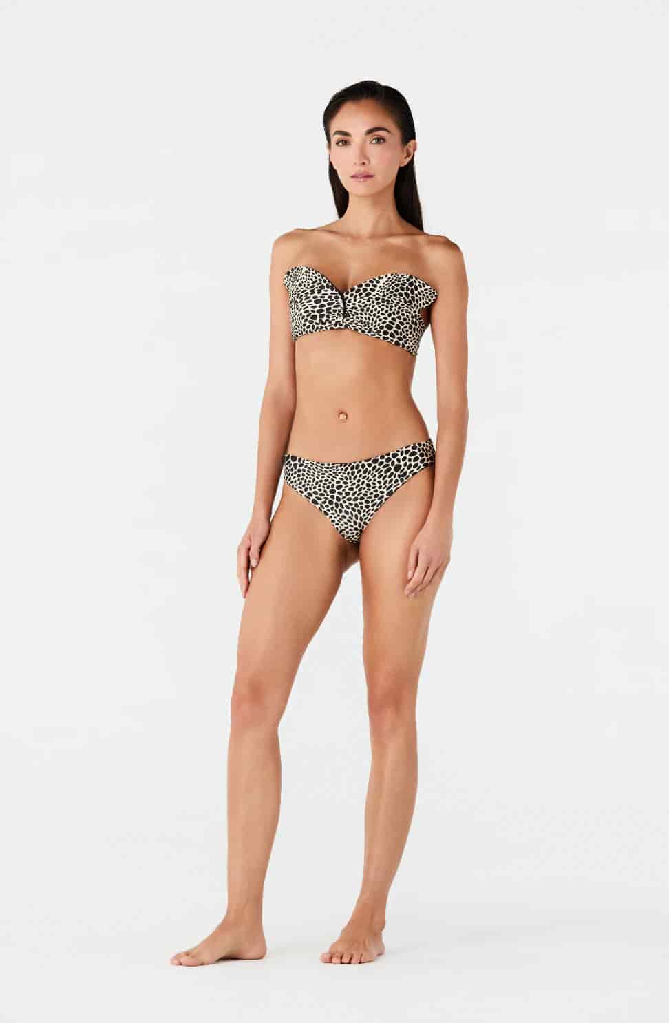 Victoria Top / Ivory & Black Animal Print - miniatura 1