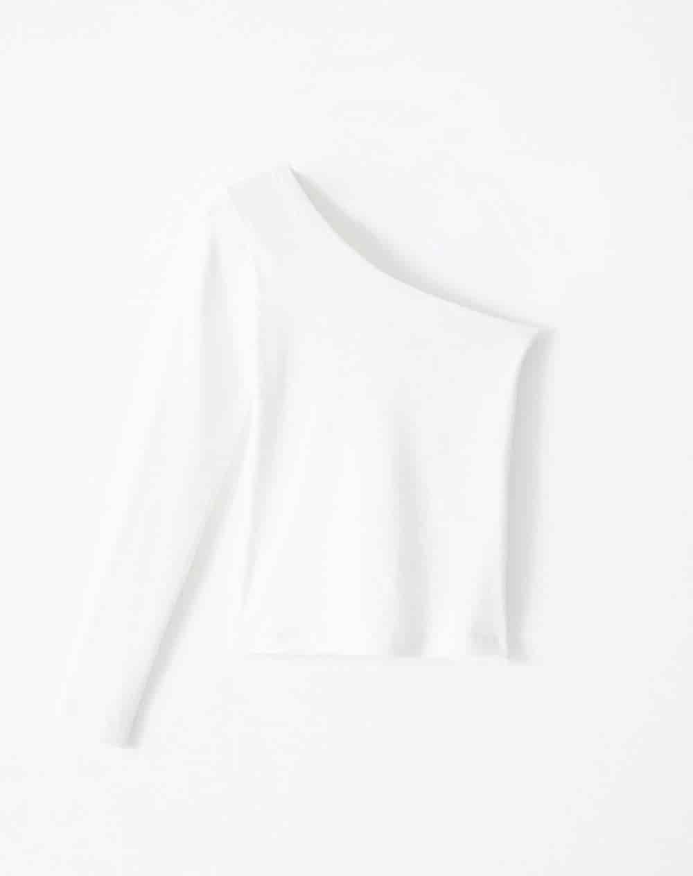 Camibuzo un solo hombro slim blanco mujer - miniatura 5