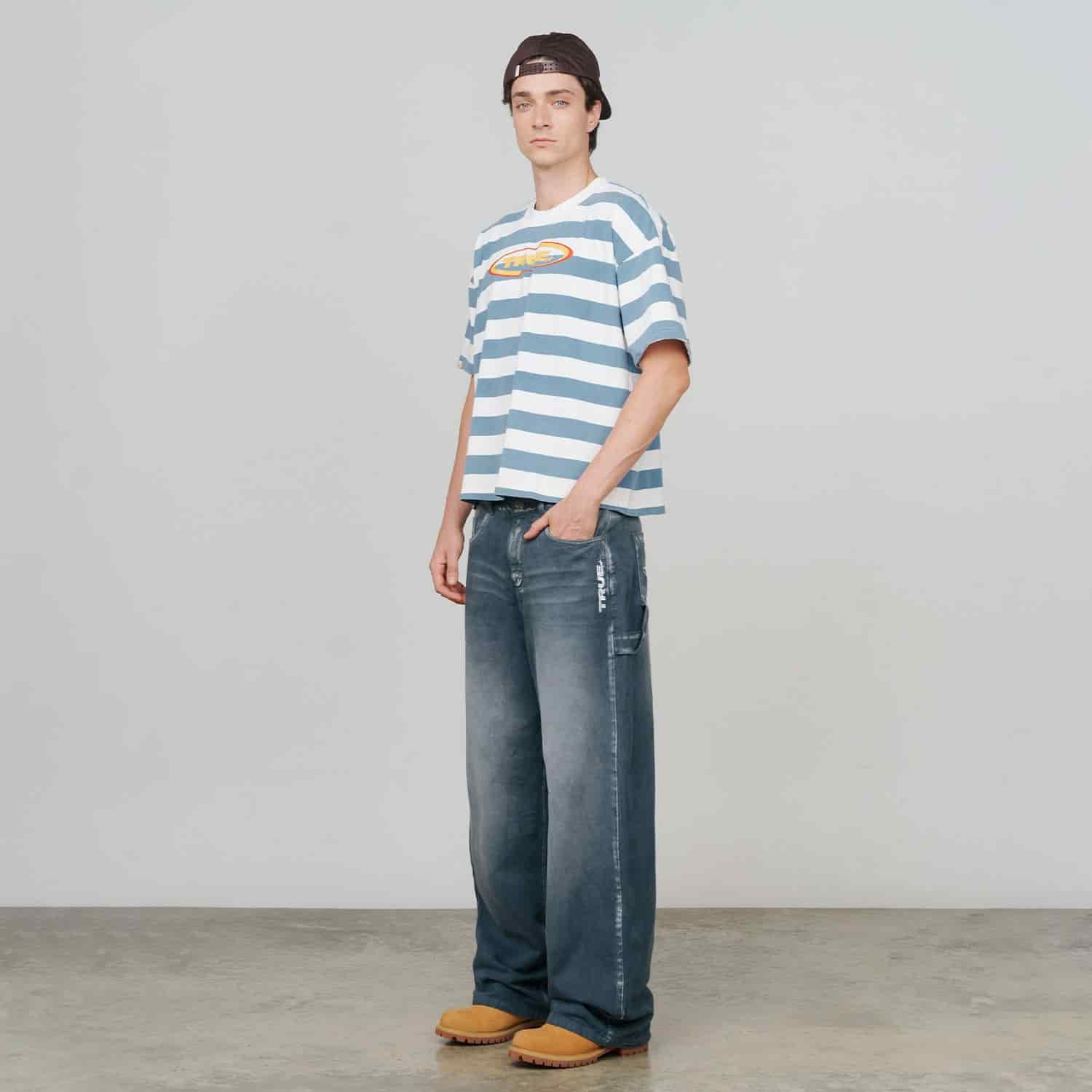 Racing Stripes Boxy Tee - Blue - miniatura 5