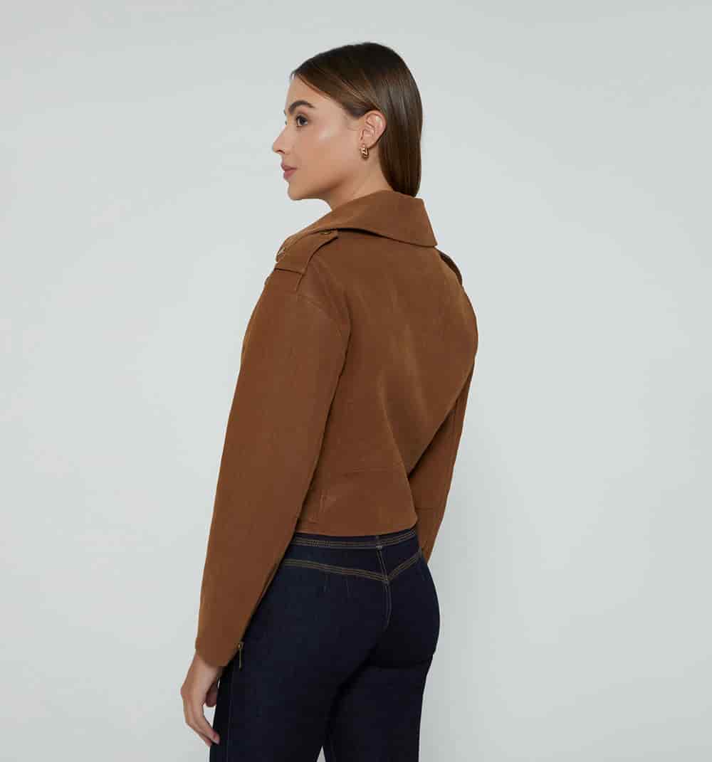 Chaqueta biker con cinturon - miniatura 15