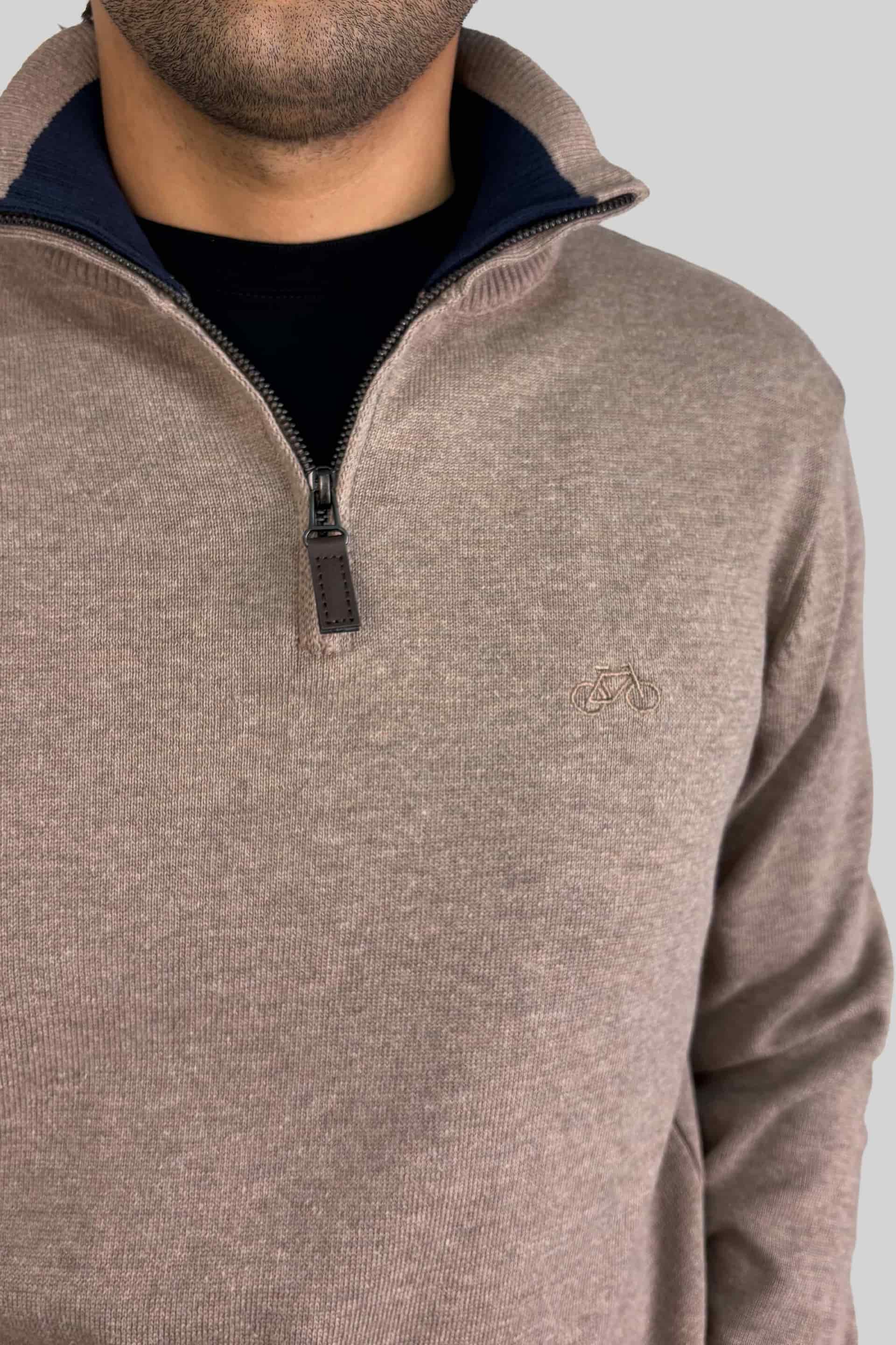 SACO HALF ZIP BEIGE - miniatura 2