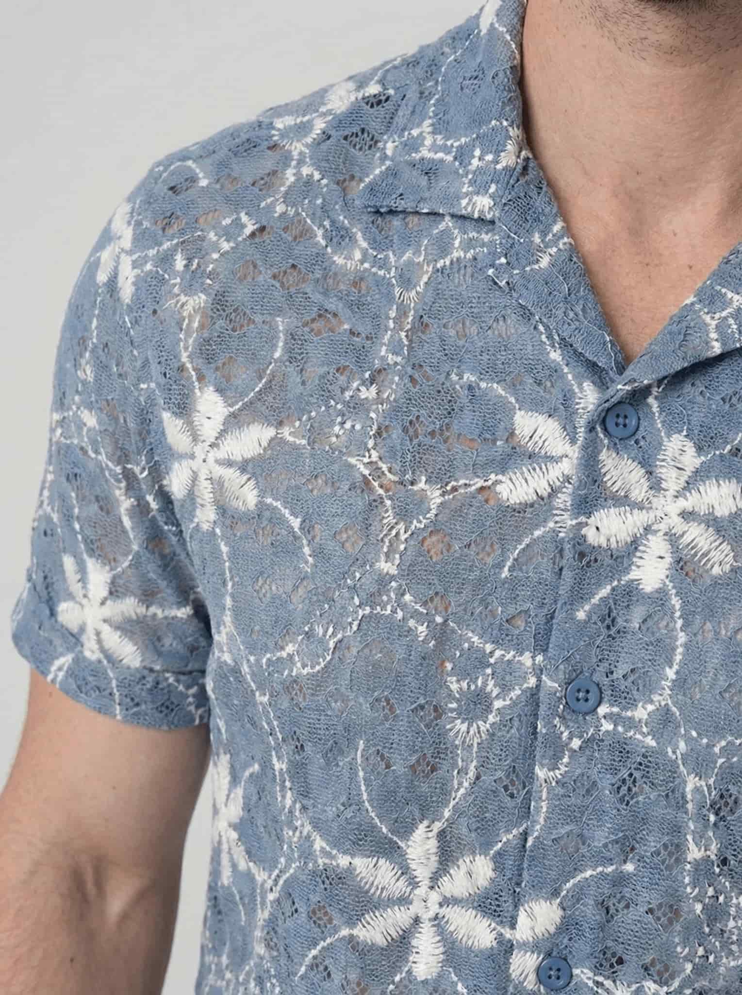 Camisa manga corta en Ojalillo para hombre Jon Sonen 027225018 - miniatura 3