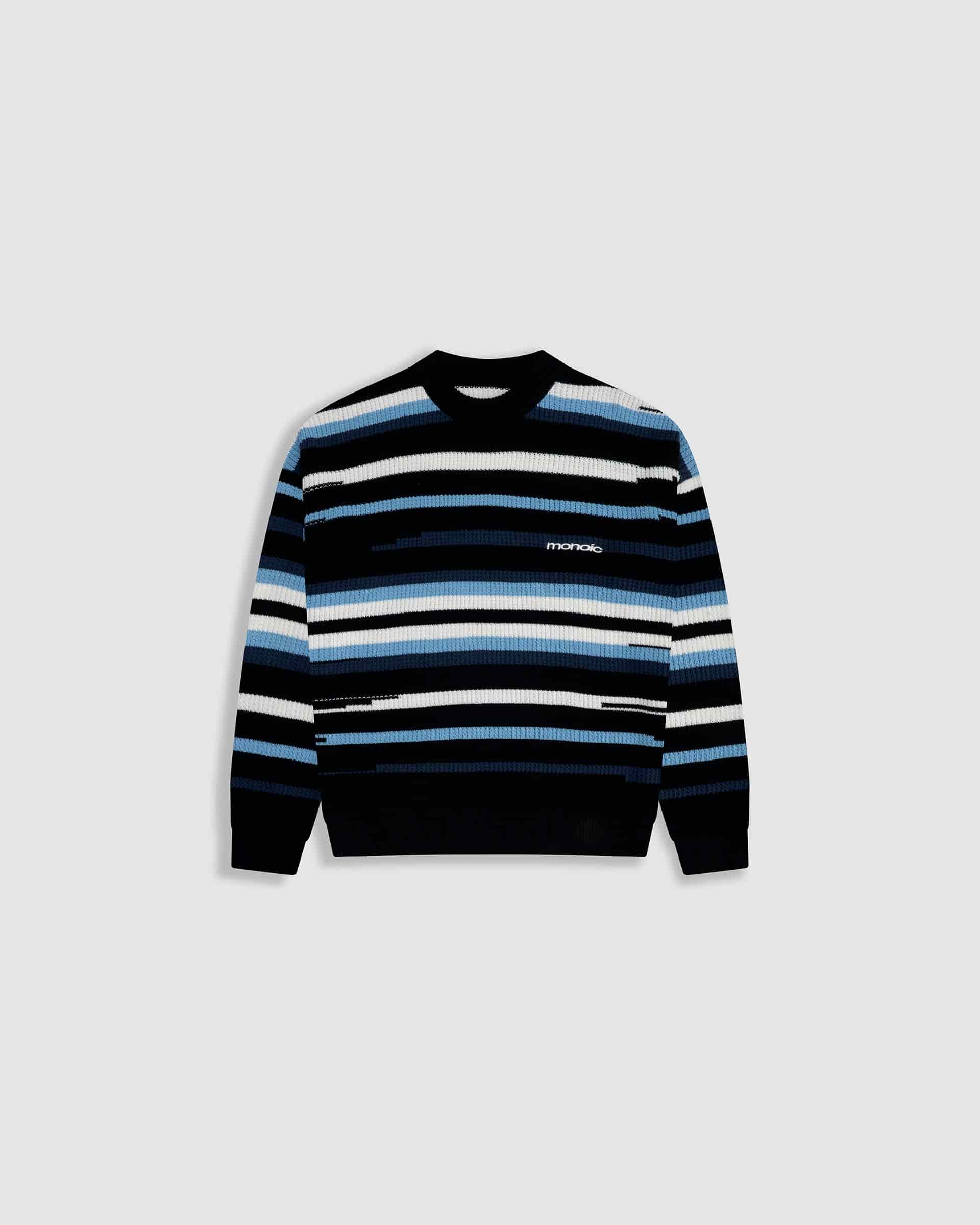 Striped Knitwear Sweater – Azul, Crema y Negro - miniatura 1