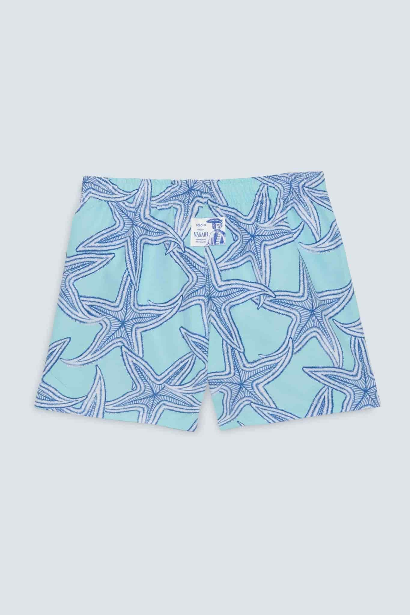 Men's star turquoise swim trunk - miniatura 4