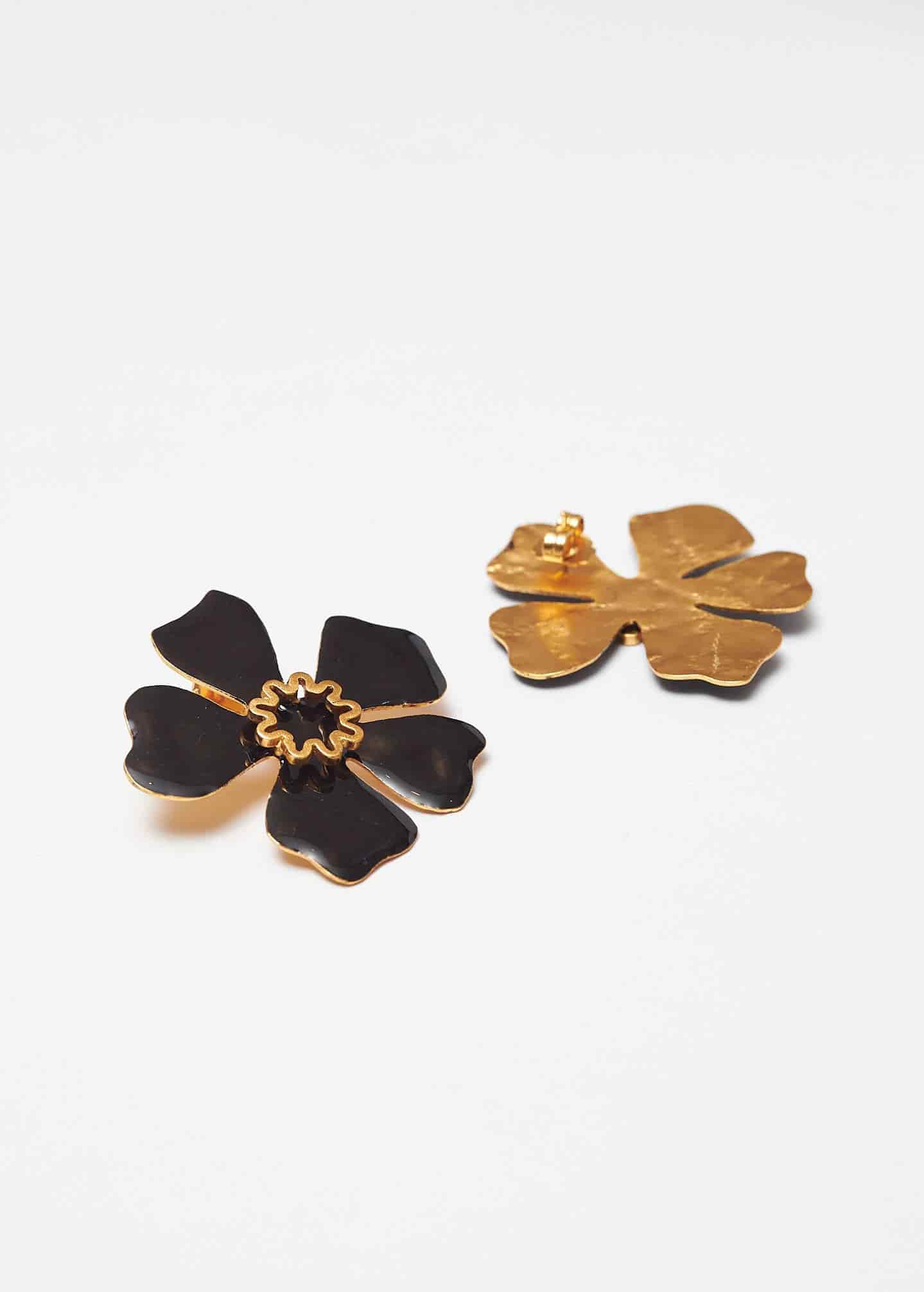 Aretes Aurora Maxi x Lyenzo Negros - miniatura 3