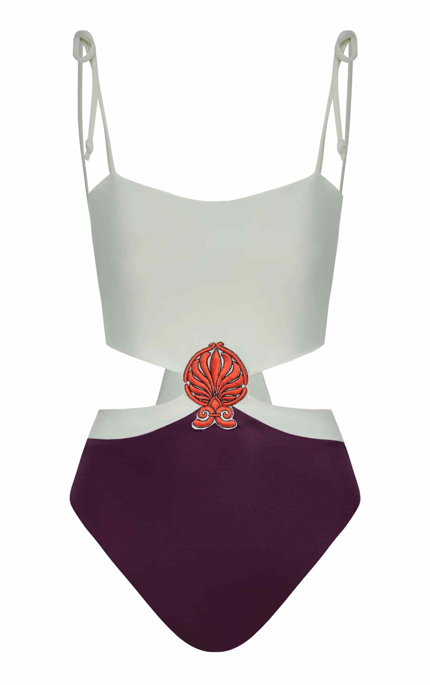 Pestana Embroidered One Piece / Purple - Ivory - miniatura 1