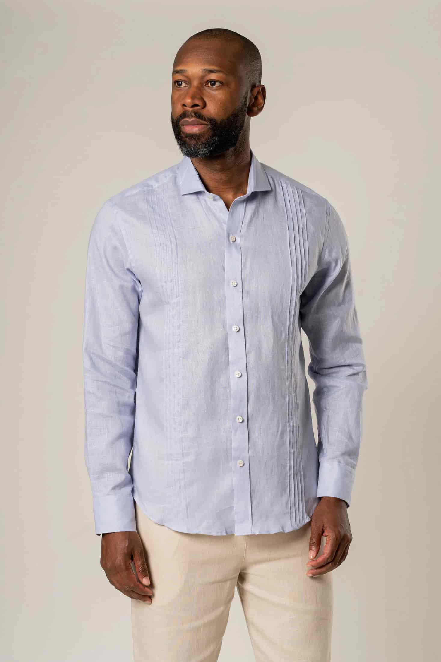 Guayabera 100% Lino Cuello Francés - miniatura 3