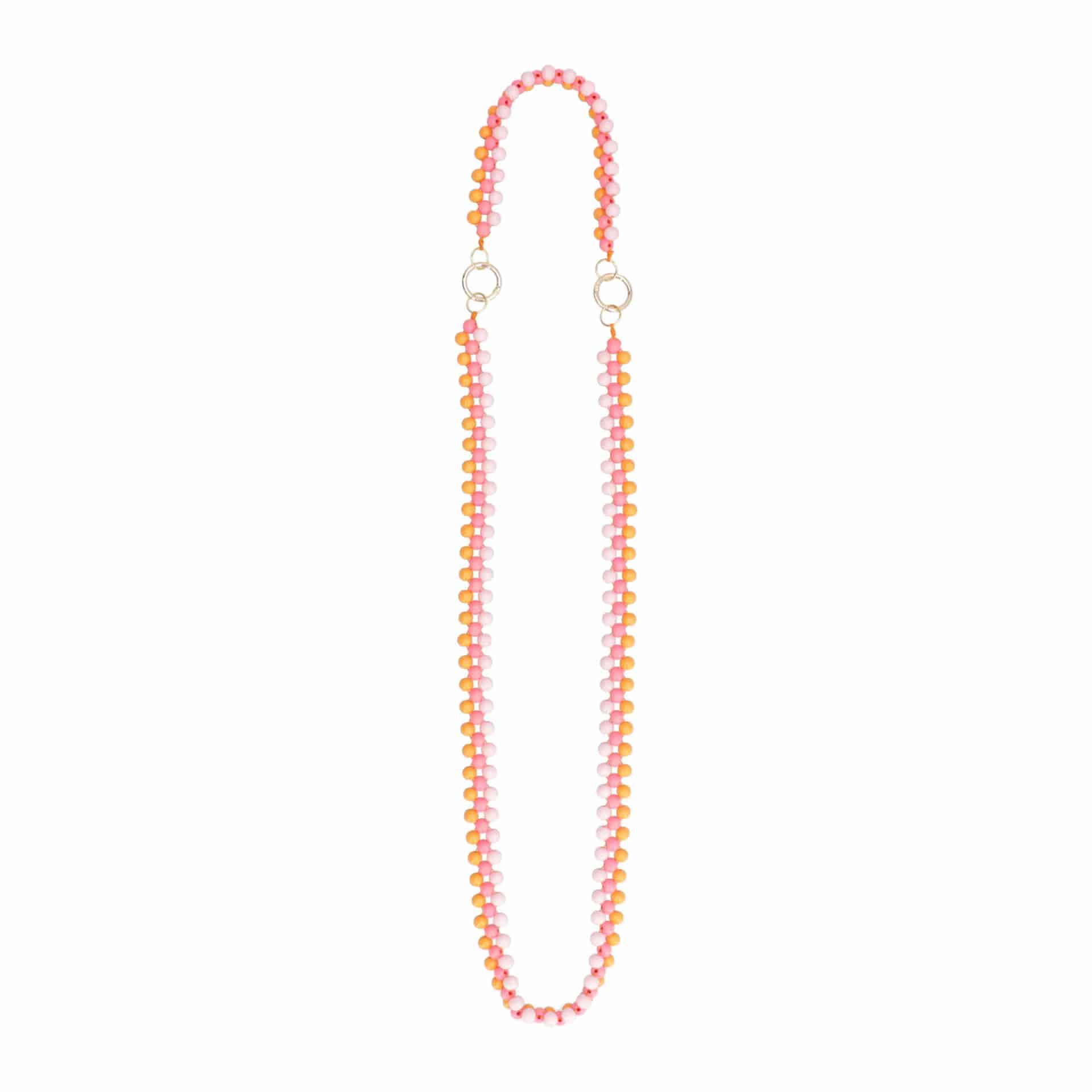 Strap Viajero En Chaquira De Madera - Ocaso Naranja - miniatura 1