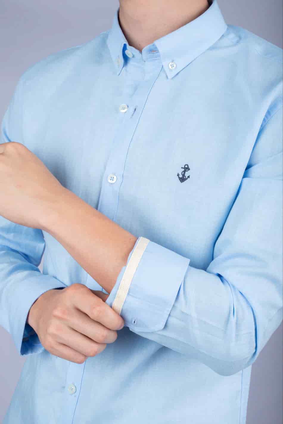 Camisa Lino Azul Cielo - miniatura 2