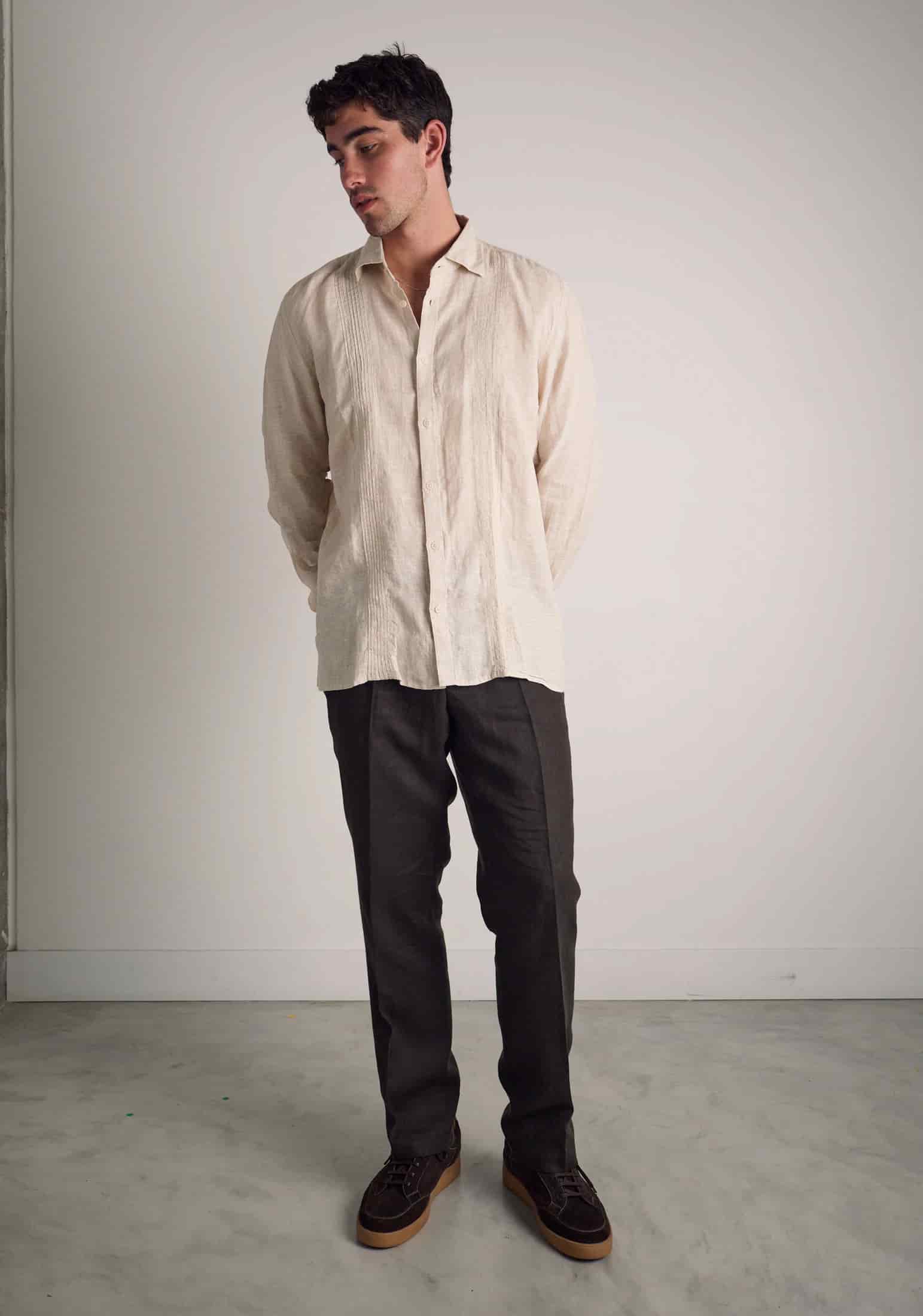 Camisa H Cachao Guayabera Avena - miniatura 4