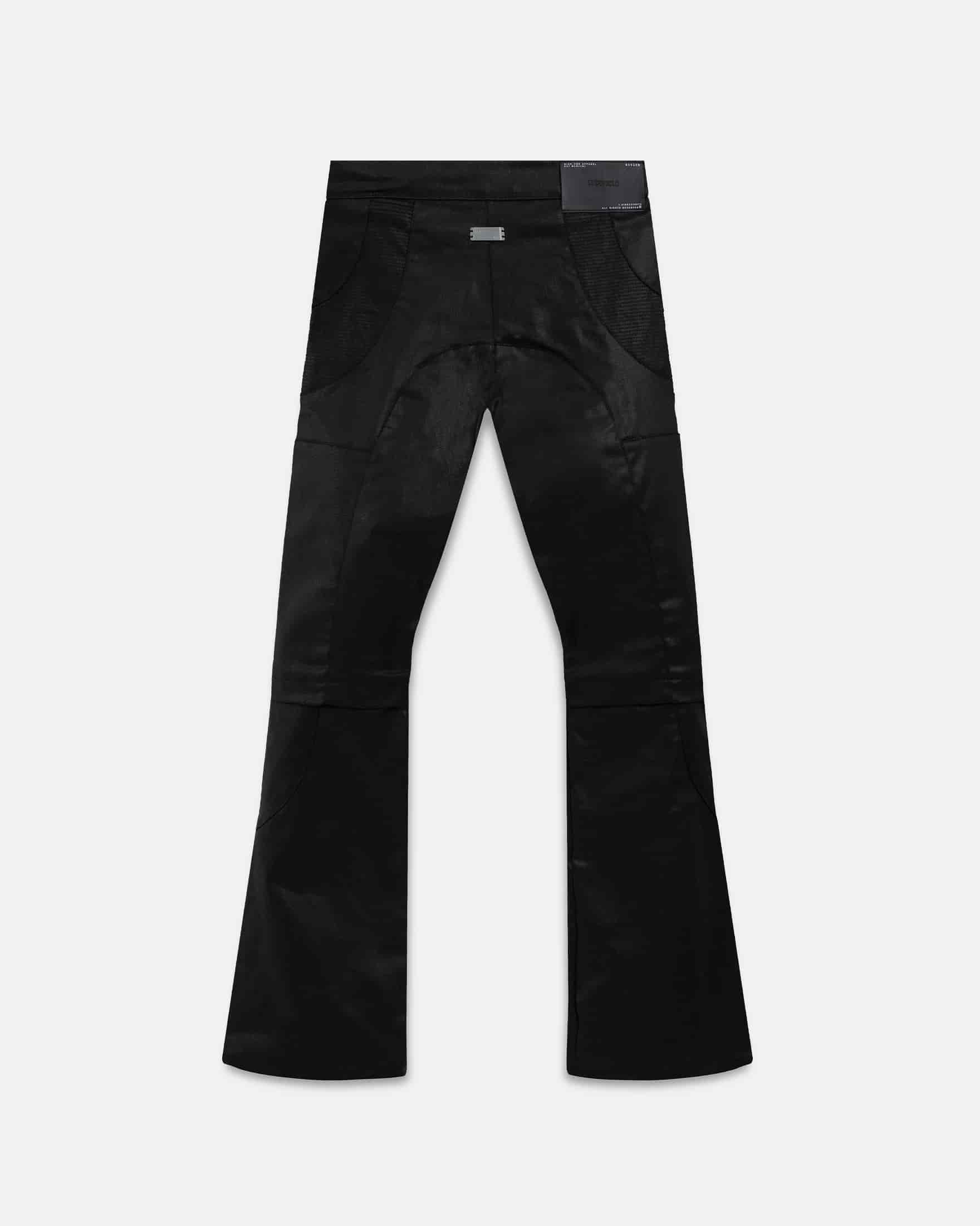 Basics Pleather Flare Pants Black - miniatura 3
