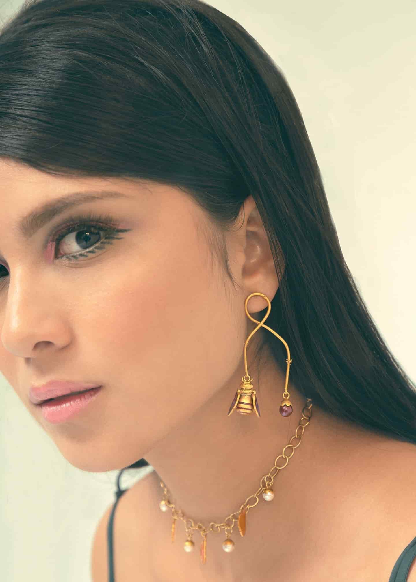 Aretes Bee Balance Midi Naranja - miniatura 5