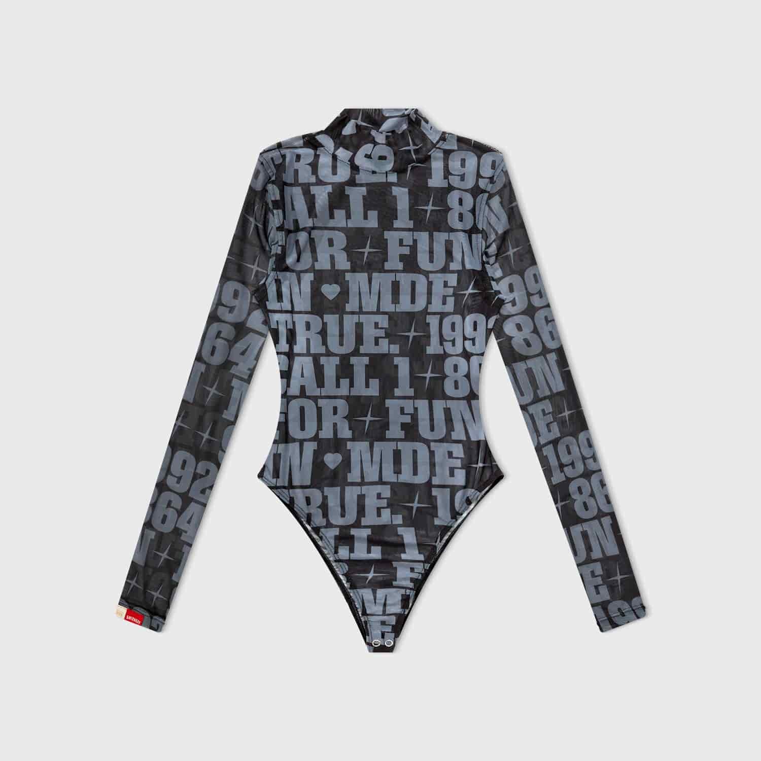 True X Smirnoff Mesh Bodysuit - Black - miniatura 1