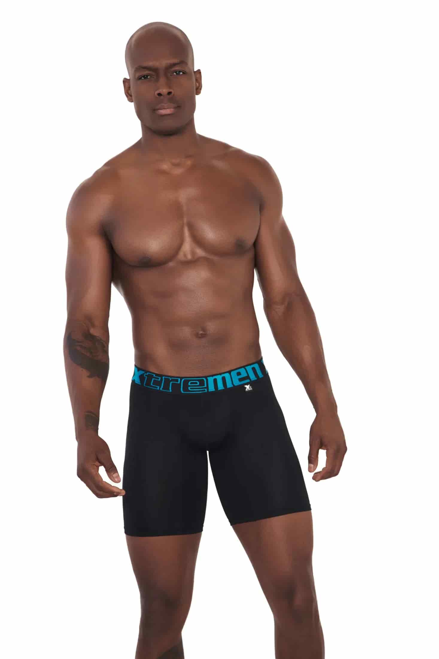 BOXER DEPORTIVO MICROFIBRA FONDO ENTERO NEGRO - miniatura 1