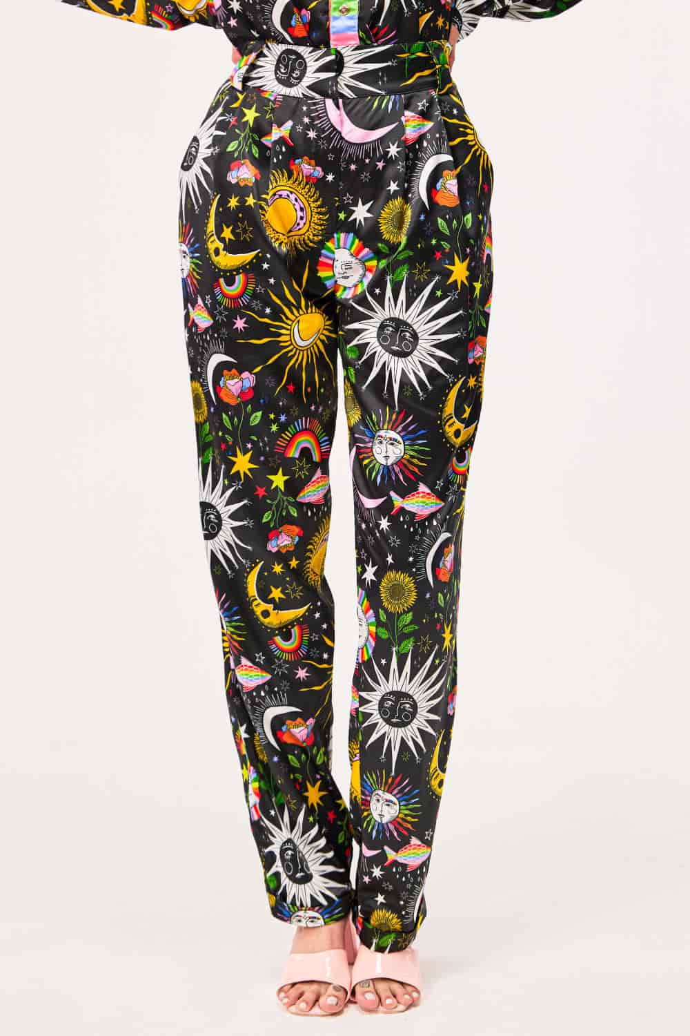Pantalón Unisex / Estampado Madre Luna, Padre Sol Negro - miniatura 4
