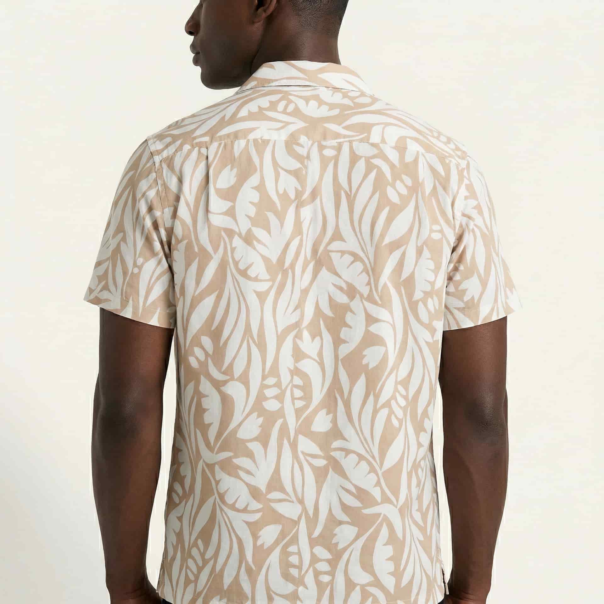 Camisa Bowling Estampada Beige C302 - miniatura 5