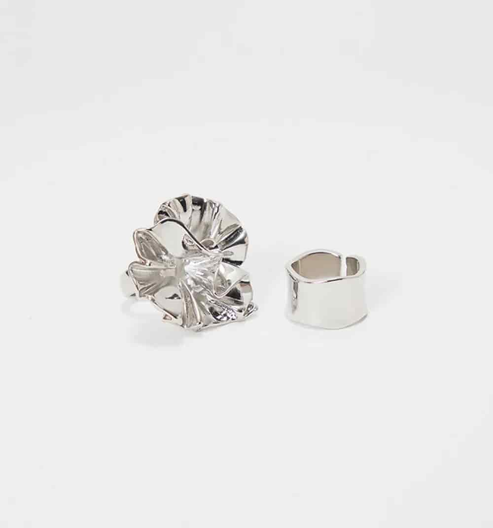 Anillo maxi flor y argolla set x2 - miniatura 5