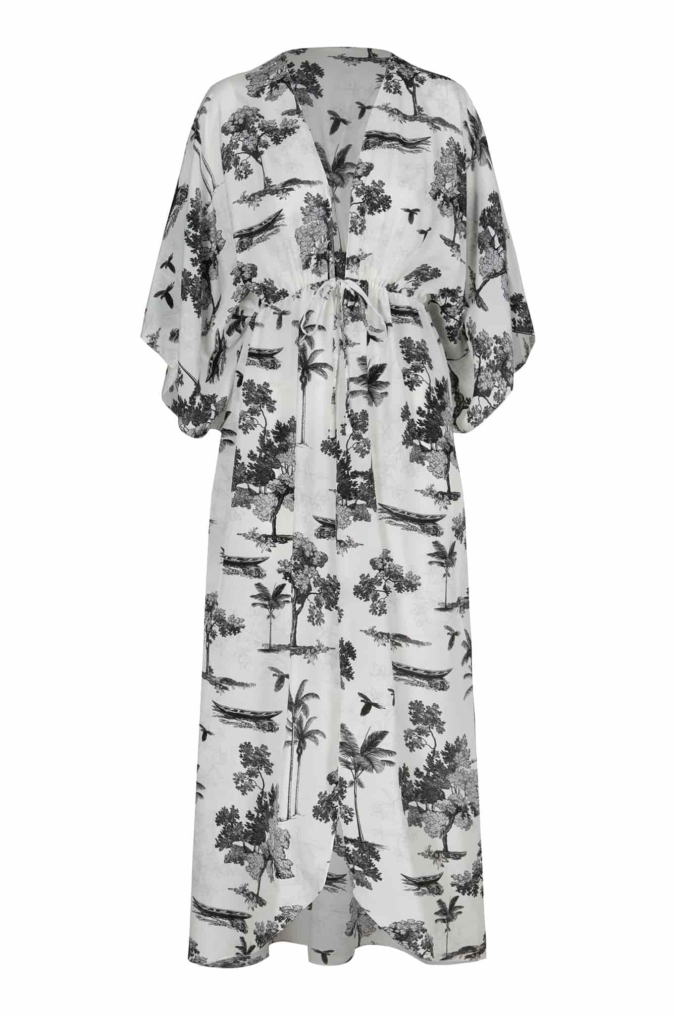 San Cipriano Crepe Chine Tunic / Ivory Trees - miniatura 1
